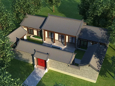 Chinese ancestral temple 3d model Chinese ancestral temple 3d model