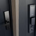 Home security door and internal smart lock 3d model