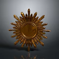 Elegant Golden Sunburst Mirror with Intricate Ray Design for Home Wall Decor