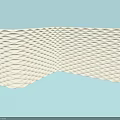 Cream Colored Wavy Texture Wall With Light Green Background And Modern Design