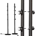 Modern Black Metal Floor Lamp With Adjustable Light Heads And Sleek Structure