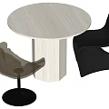 Middle style dining table and chair 3d model