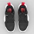 Black High Top Shoes with Red Collar Accents White Soles and Zipper Closure