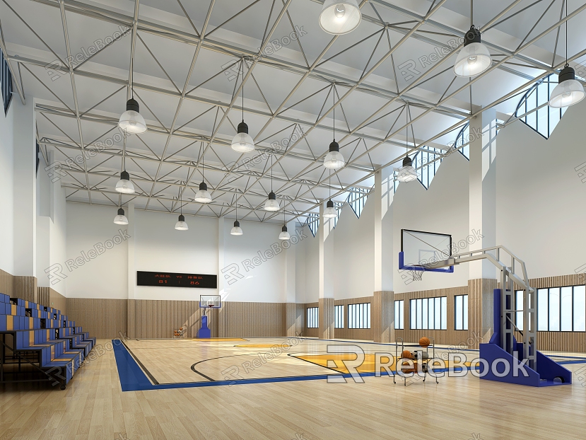 modern basketball court model