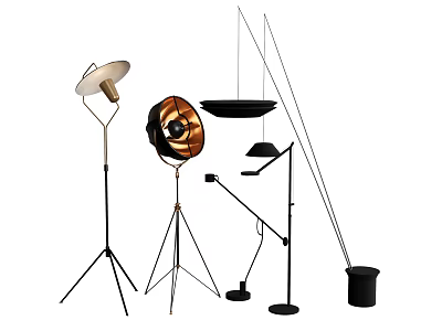 Modern Stylish Floor Lamps With Various Designs For Home Interior Decor 3d model