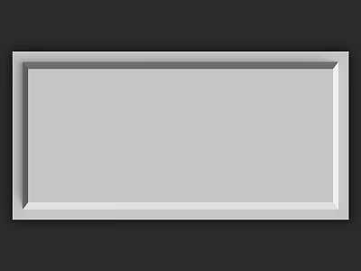 Rectangular Gray Wall With White Frame And Simple Design On Black Background 3d model