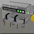 Lakmono Subway Station Platform With Subway Train Tracks Green Indicators And Yellow Barriers