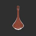 Brown Ceramic Vase With Slim Neck And Wide Base On Black Background