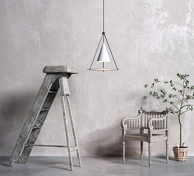 Industrial LOFT Leisure Chair Ladder Chair 3d model