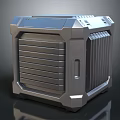Industrial Metal Device With Ventilation Grilles And Reinforced Edges