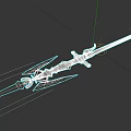Ornate Decorative Weapon Featuring Golden Accents Sharp Blades And Intricate Handle