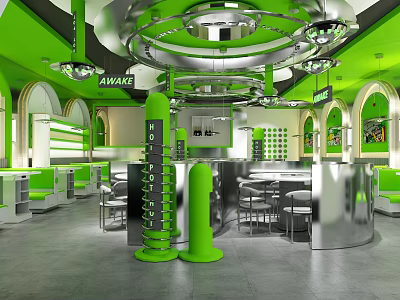 Modern Hot Pot Shop Dynamic Power Hot Pot Shop 3d model
