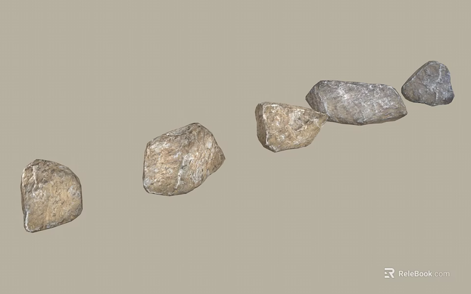 High Quality Natural Wood and Stone Decorative Materials with Various Textures and Sizes 3d model 
