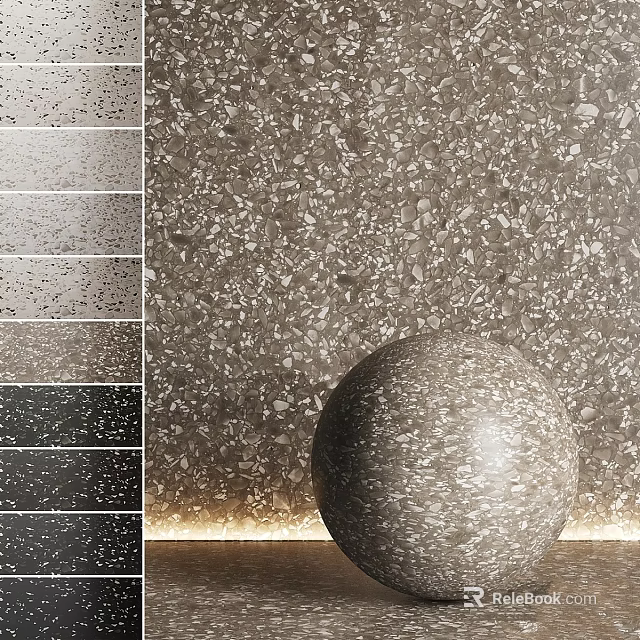 Round Decorative Component With Speckled Texture And Multiple Color Swatches On Wall Background 3d model 