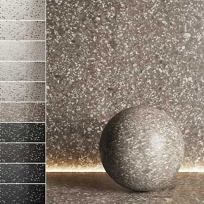 Round Decorative Component With Speckled Texture And Multiple Color Swatches On Wall Background 3d model