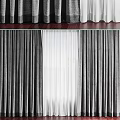 Modern Gray And White Layered Curtains With Sheer Fabric For Home Window Decor