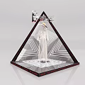 Egyptian Themed Pyramid Photo Spot With Transparent Display And White Dress