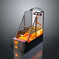 Colorful Arcade Basketball Game Machine With Hoop Display Screen And Side Graphics