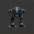 Blue Mechanical Robot With Four Legs And Black Head In Sci Fi Design 3d model