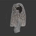 Realistic White Anatomical Torso Mannequin With Long Brown Curly Hair Wig