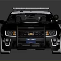Modern Black And White Police Car With Roof Lights And POLICE Logo