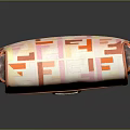Stylish Fashion Bag With Colorful Geometric Pattern Golden Buckle And Orange Trim