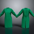 Two Green Protective Robes Front And Back View Clothing Design 3d model