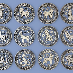 Chinese Metal Carved Chinese Zodiac Carved Chinese Pattern Hollow Carved Traditional Carved 3d model