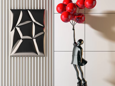 Modern sculpture balloon figure sculpture ornaments 3d model