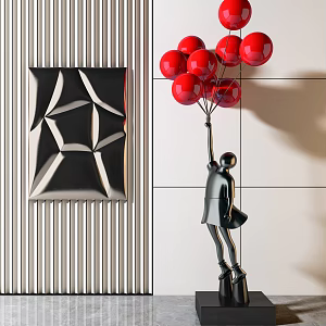 Modern sculpture balloon figure sculpture ornaments 3d model