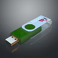 Green 8GB USB Flash Drive with Transparent Part and Portable Design for Computers