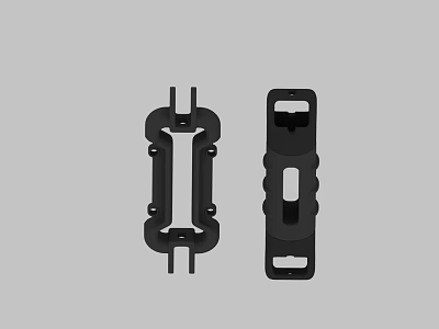 Swing Door Hardware with Black Metal Hinges for Home Interior Use 3d model