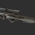 Modern Tactical Sniper Rifle With High Power Scope And Metallic Finish