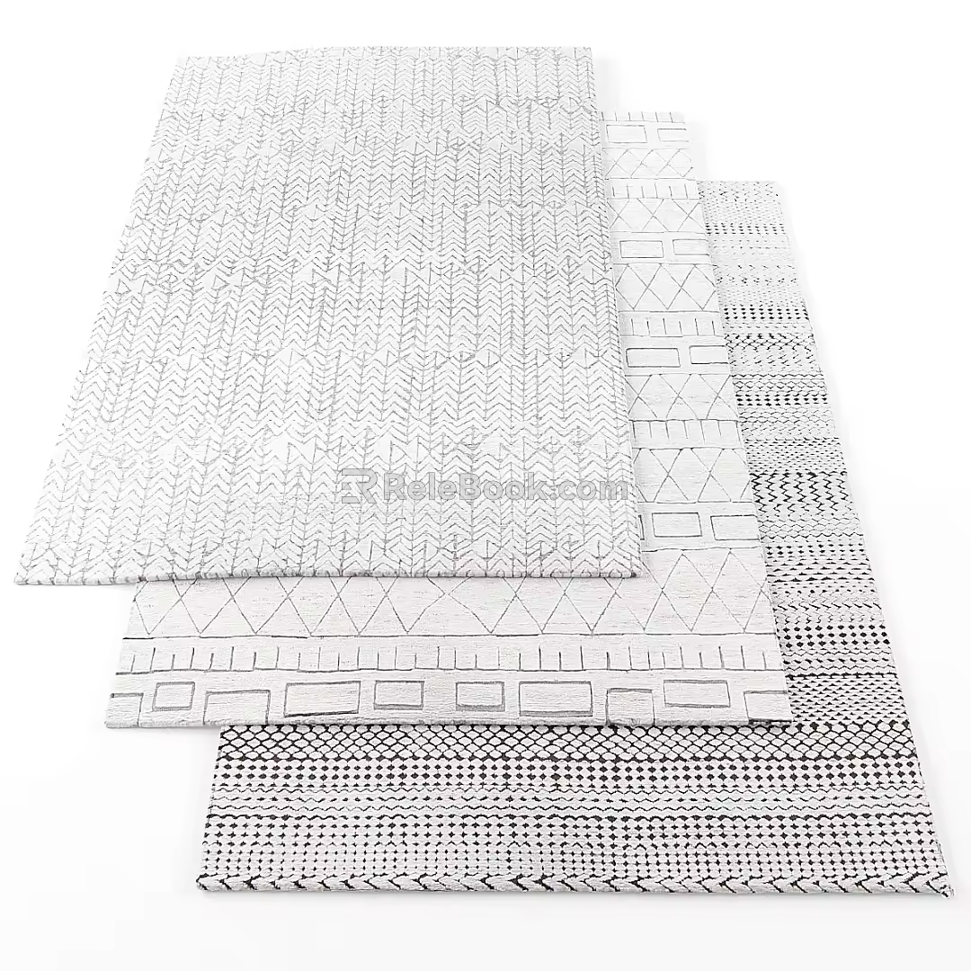 modern square carpet 3d model