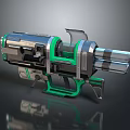 Futuristic Sci Fi Weapon 3D Model With Metallic Structure And Green Accents Design 3d model