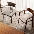 Modern Middle Style Single Chair Dining Chair 3d model