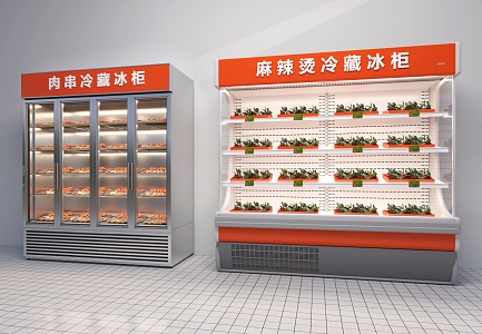 Spicy Pot Cabinet Spicy Pot Refrigerator Freezer Vegetable Selection Cabinet Meat String Freezer Meat String Freezer 3d model