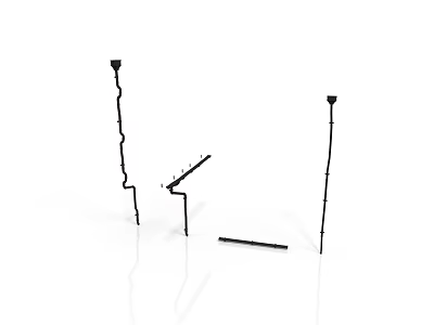Sturdy Metal Support Structures with Long Poles Short Brackets and Flat Base Plates 3d model
