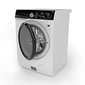 Modern White Washing Machine With Digital Control Panel And Transparent Door For Home Use 3d model