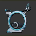 Modern Futuristic Exercise Bike with LED Light Ring and Ergonomic Design