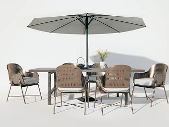 Modern Outdoor Table and Chair Outdoor Leisure Table and Chair 3d model