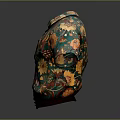 Colorful Floral Short Sleeve Shirt With Green Base Yellow And Orange Flower Patterns
