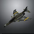 Modern Black Yellow Accented Aerospace Spacecraft With Streamlined Structure For Cosmic Missions 3d model