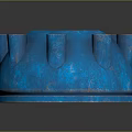 Blue Industrial Machinery Component Featuring Multiple Cylindrical Holes And Round Structure 3d model