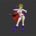 Game And Movie Character Blonde Hair Red Cape White Top Blue Boots Dynamic Heroic Pose