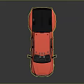 Red Pickup Truck with Modern Design Black Roof Cargo Bed and White Wheels