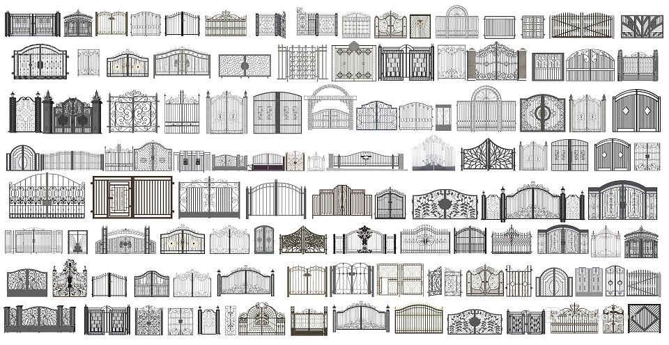 Various Iron Gate Designs With Different Styles And Decorative Patterns For Home 3d model 