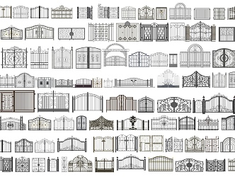 European gate wrought iron gate 3d model