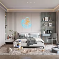 Modern Kids Bedroom With Toys Storage And Study Desk