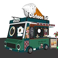 Cartoon Bar Ice Cream Truck With Big Eyes And Giant Cone Design